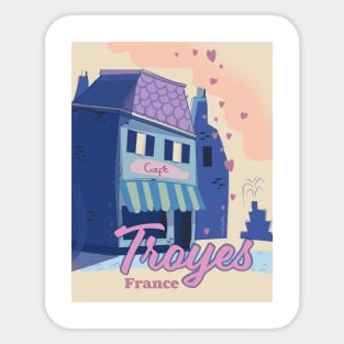 Troyes France travel poster Sticker